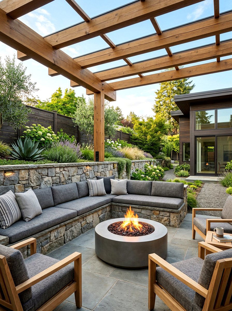 Built In Patio Seating - 30 covered patio lounge ideas