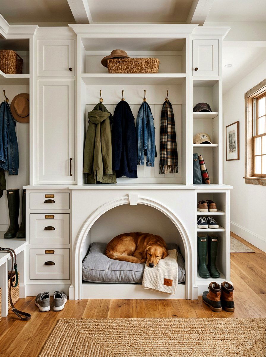 Built In Pet Bed - 30 mudroom pet station ideas