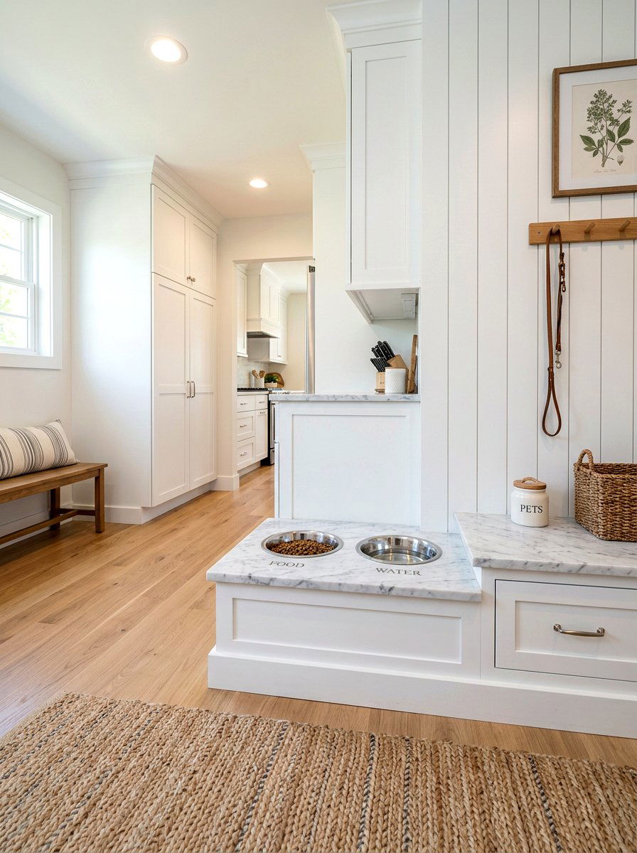 Built In Pet Feeding Station - 30 mudroom pet station ideas aesthetic