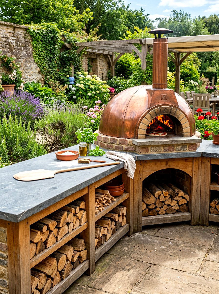 Built In Pizza Oven Counter - 30 outdoor countertop ideas