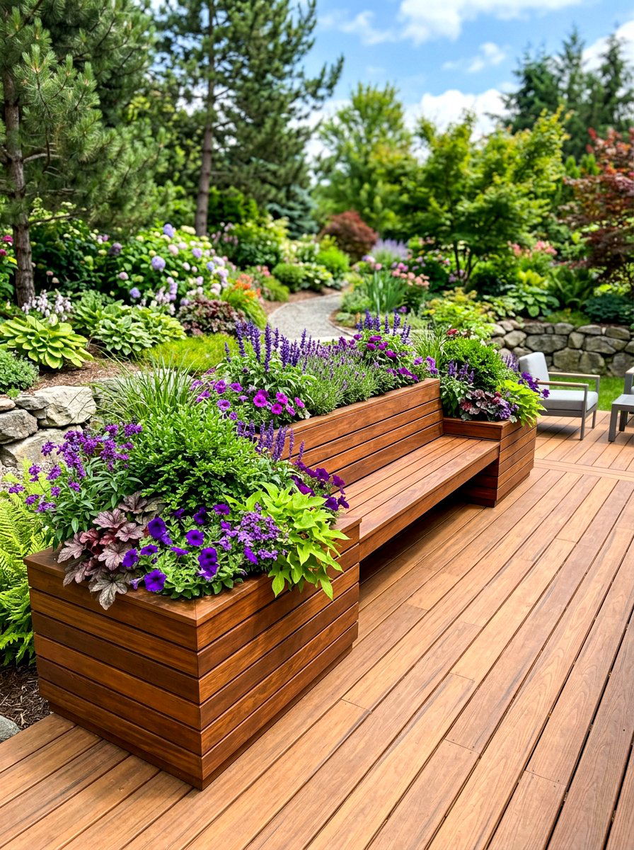 Built In Planter Bench - 30 deck seating ideas