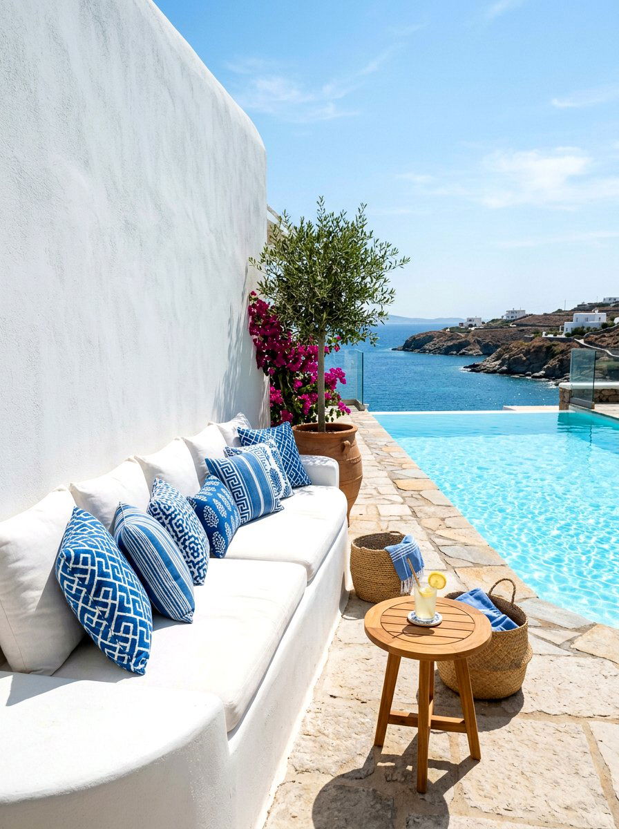 Built In Plaster Bench - 30 Mediterranean pool patio ideas