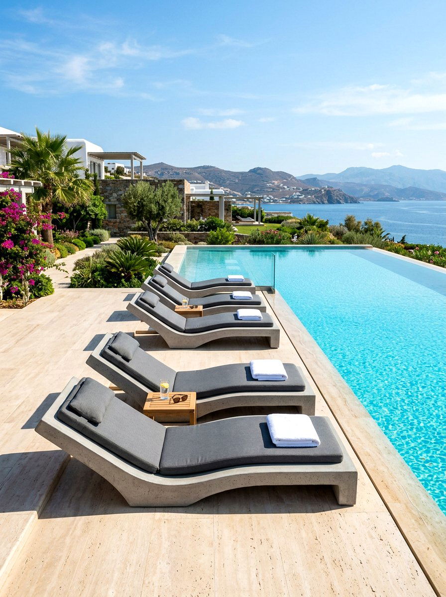 Built In Poolside Chaise - 30 built in sunbed patio ideas