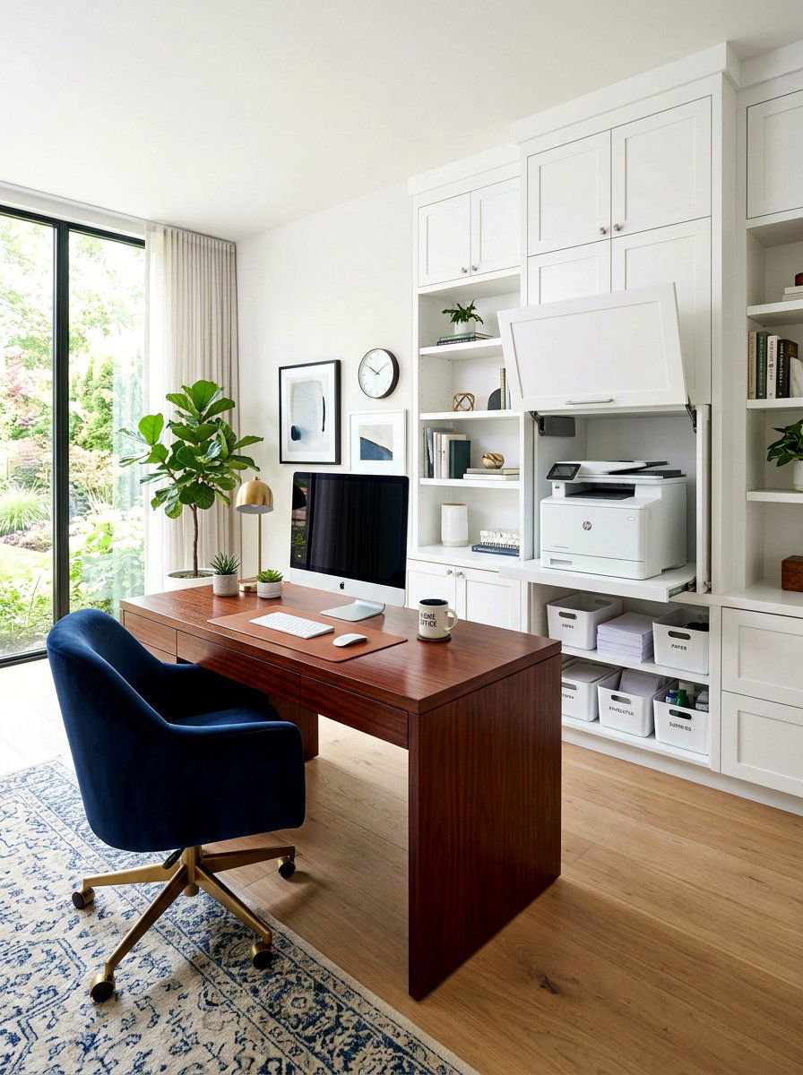 Built In Printer Cabinet - 30 printer nook ideas