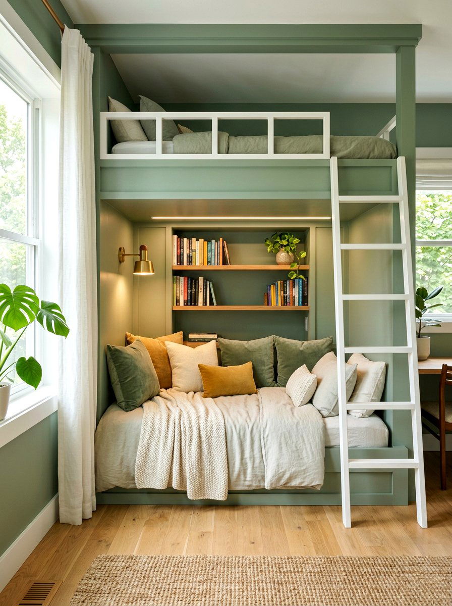 Built In Reading Nook Bunk - 30 attic bunk room ideas