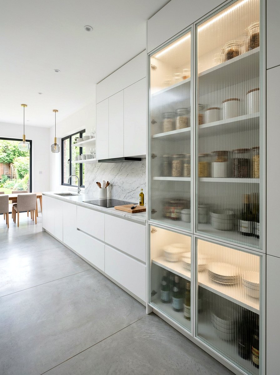 Built In Reeded Glass Pantry - 30 reeded glass pantry ideas