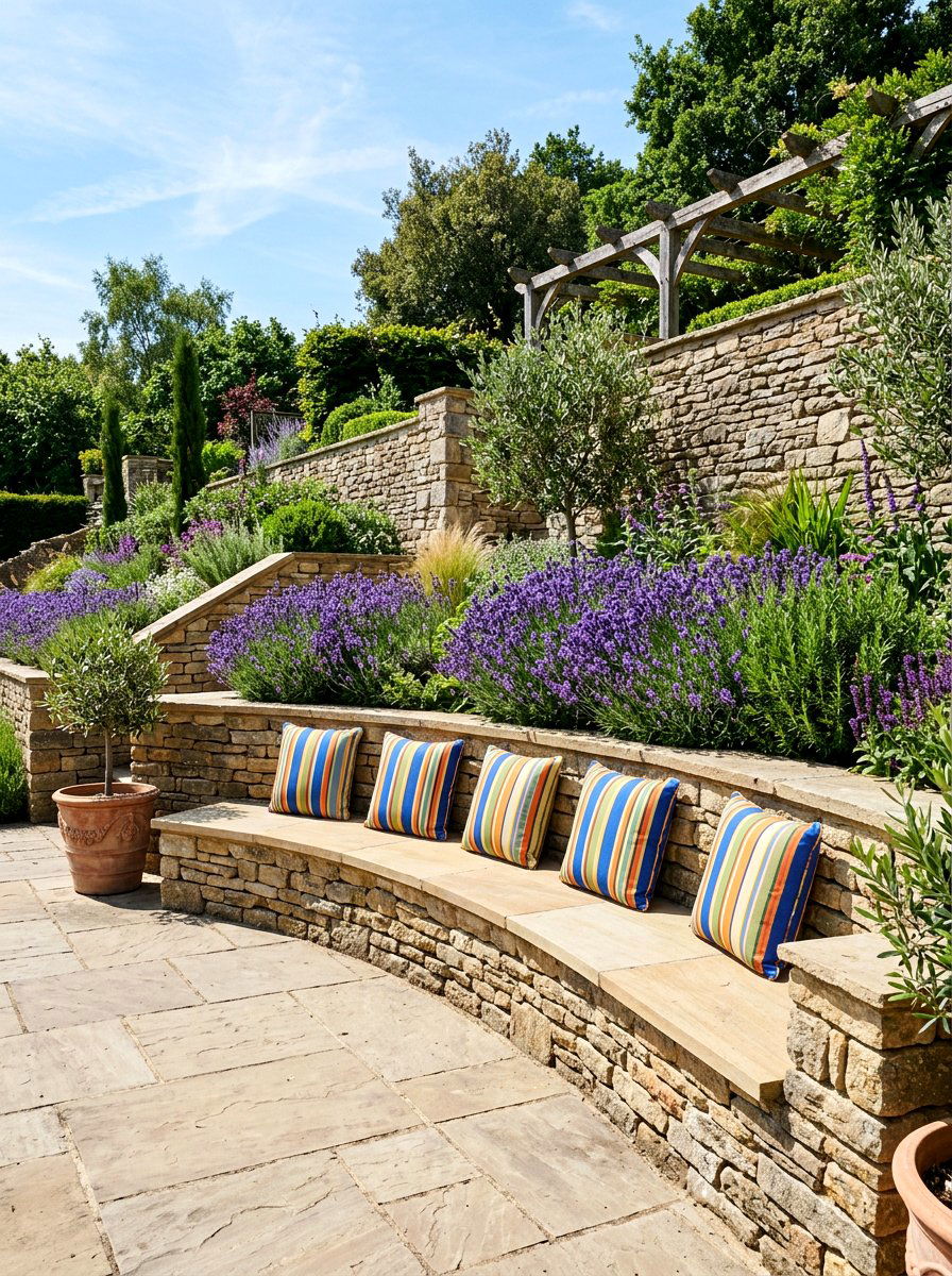 Built In Retaining Wall Bench - 30 garden reading bench ideas