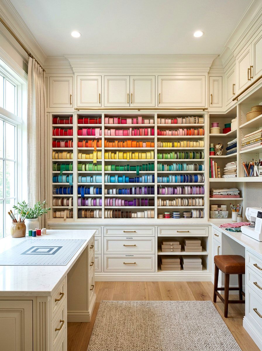 Built In Ribbon Cabinet - 30 ribbon storage ideas