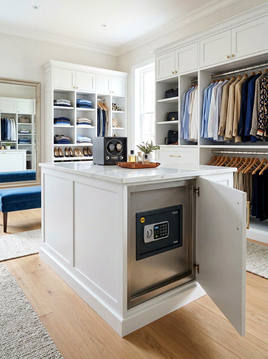 Built In Safe Island - 30 closet island storage ideas
