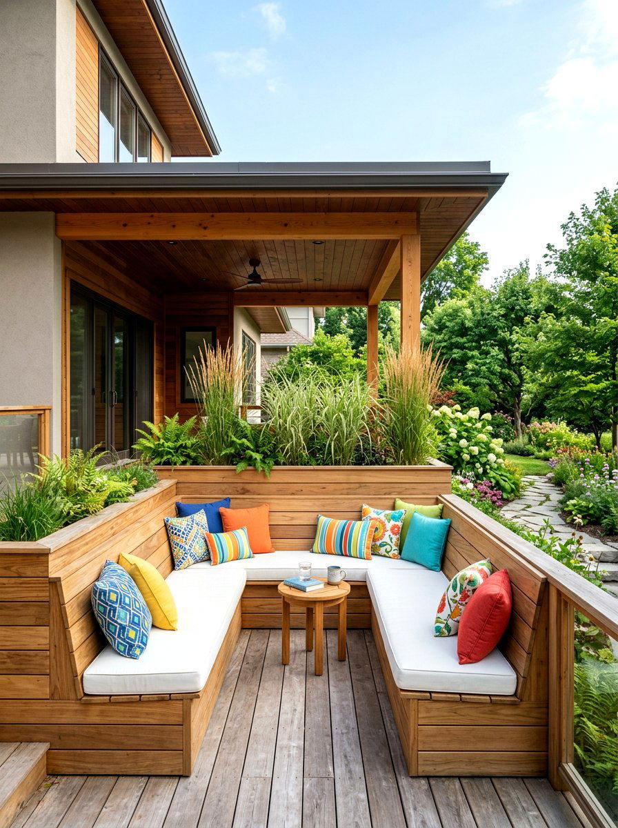Built In Seating - 30 porch furniture ideas