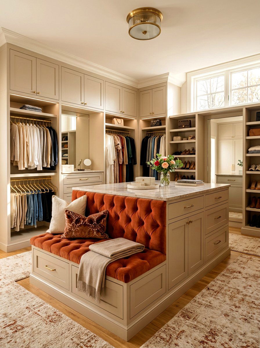 Built In Seating Closet Island - 30 closet island ideas