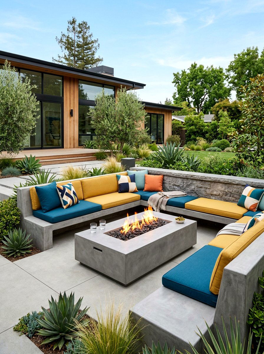Built In Seating Fire Table - 30 fire table patio ideas