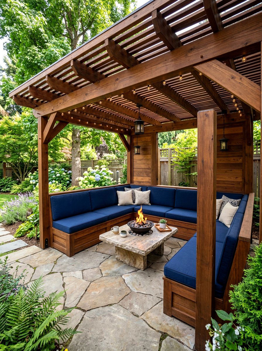 Built In Seating Pavilion - 30 backyard pavilion lounge ideas
