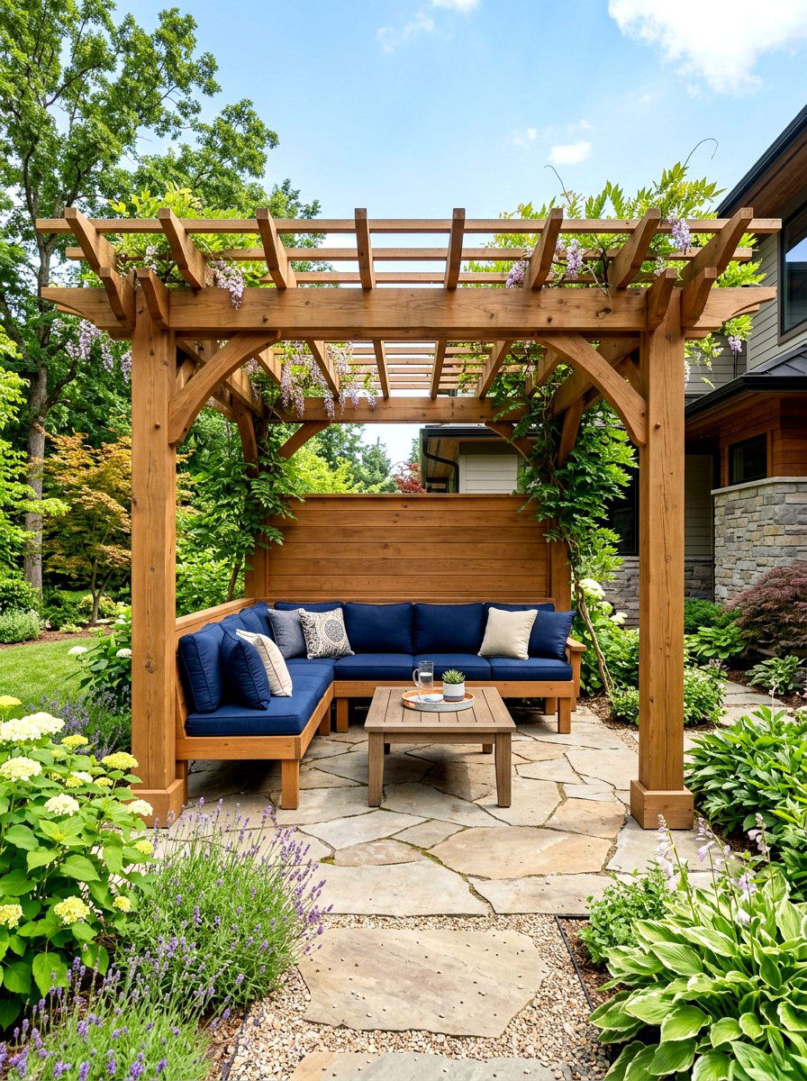 Built In Seating Pergola - 30 deck pergola ideas