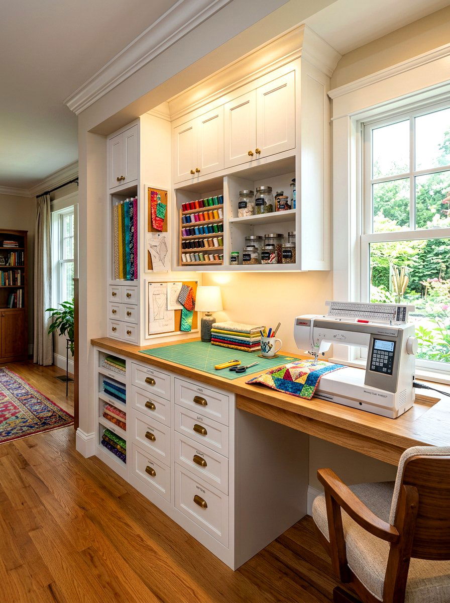 Built In Sewing Nook - 30 sewing nook ideas