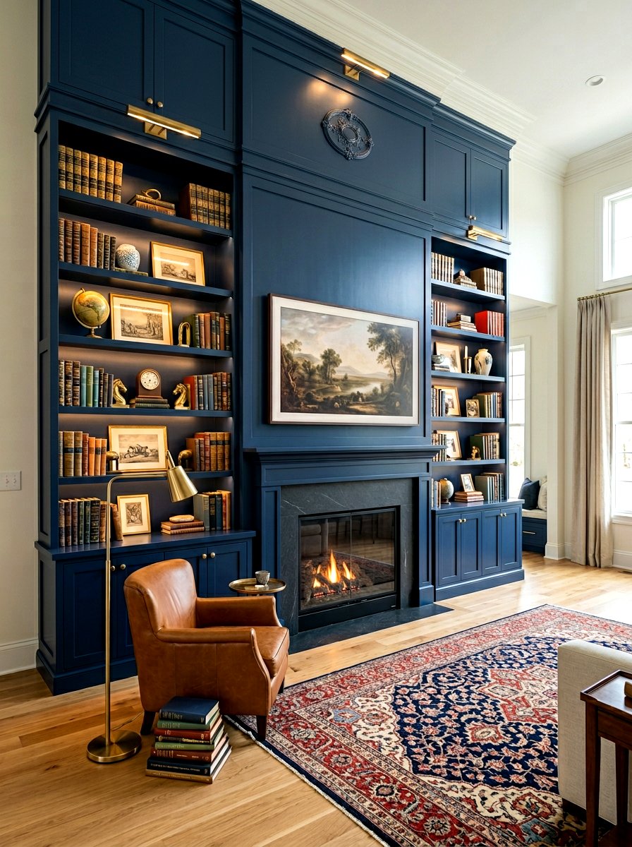 Built In Shelves Fireplace TV Wall - 30 fireplace and TV layout ideas