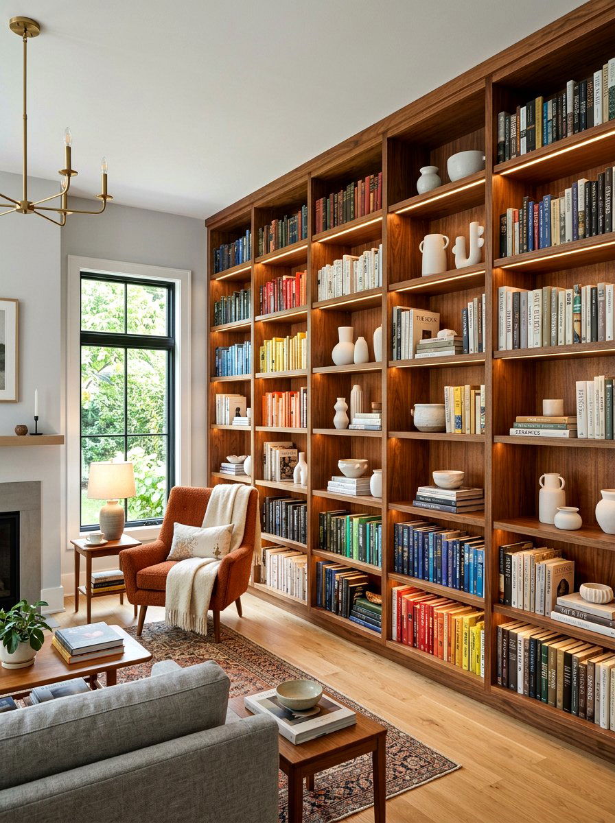 Built In Shelves - 30 artful living room ideas