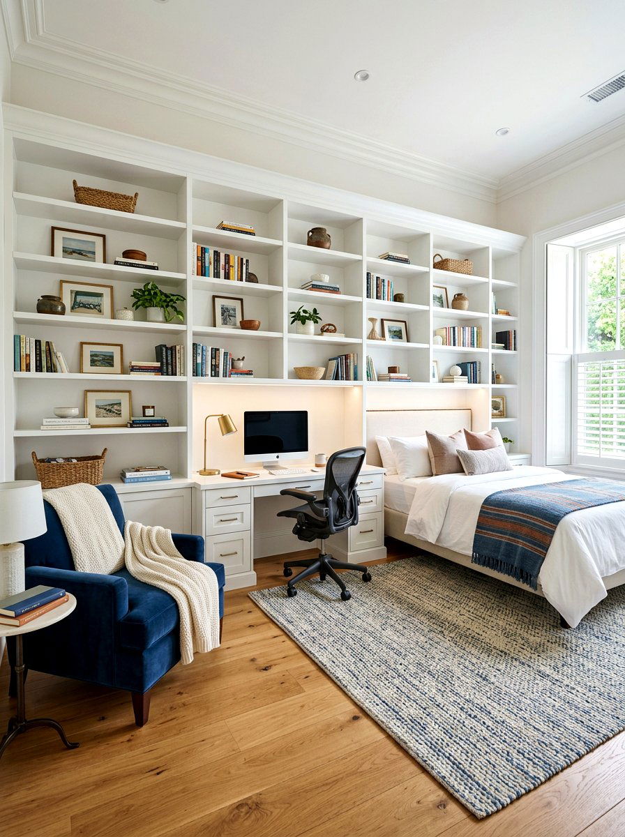 Built In Shelving Guest Room Office - 30 guest room office ideas