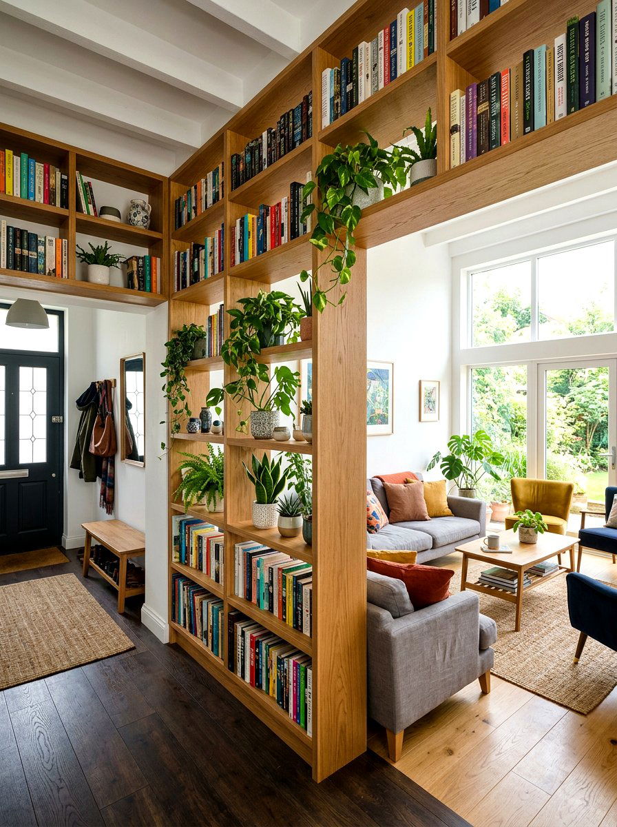 Built In Shelving Room Divider - 30 open floor plan ideas