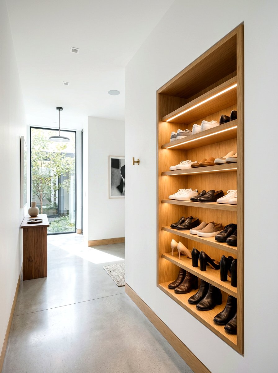 Built In Shoe Niche - 30 shoe wall storage ideas