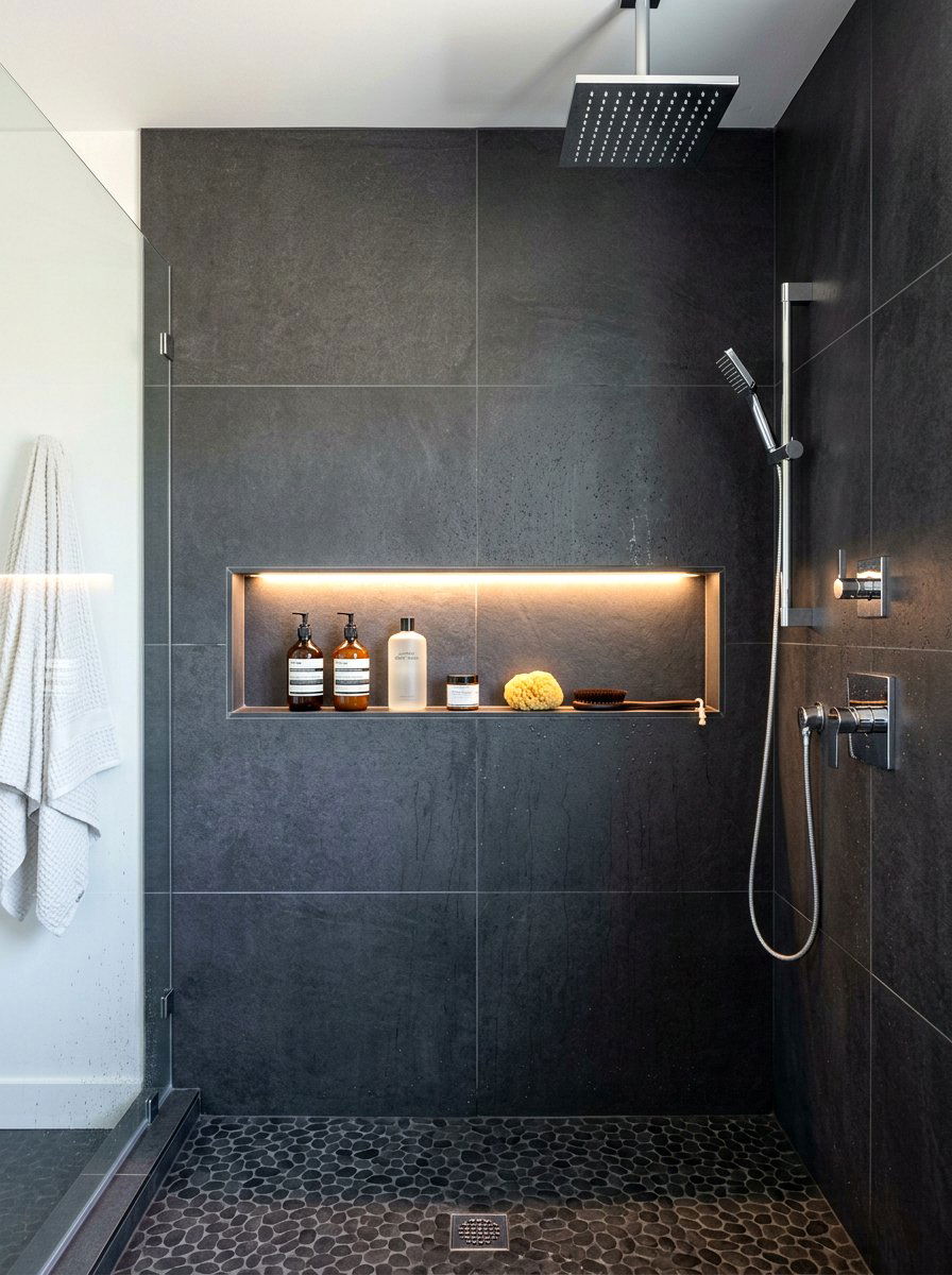 Built In Shower Niche - 30 double shower wall ideas