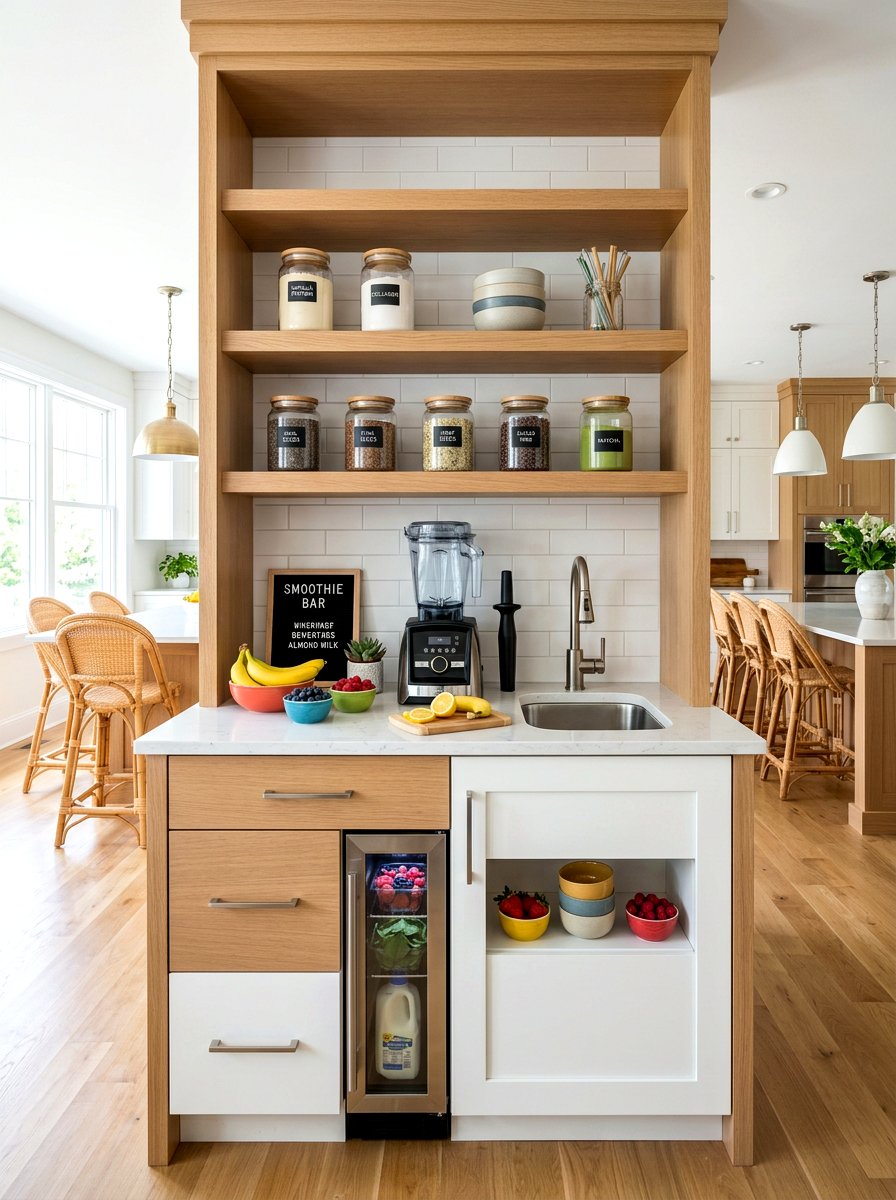 Built In Smoothie Station - 30 breakfast pantry ideas