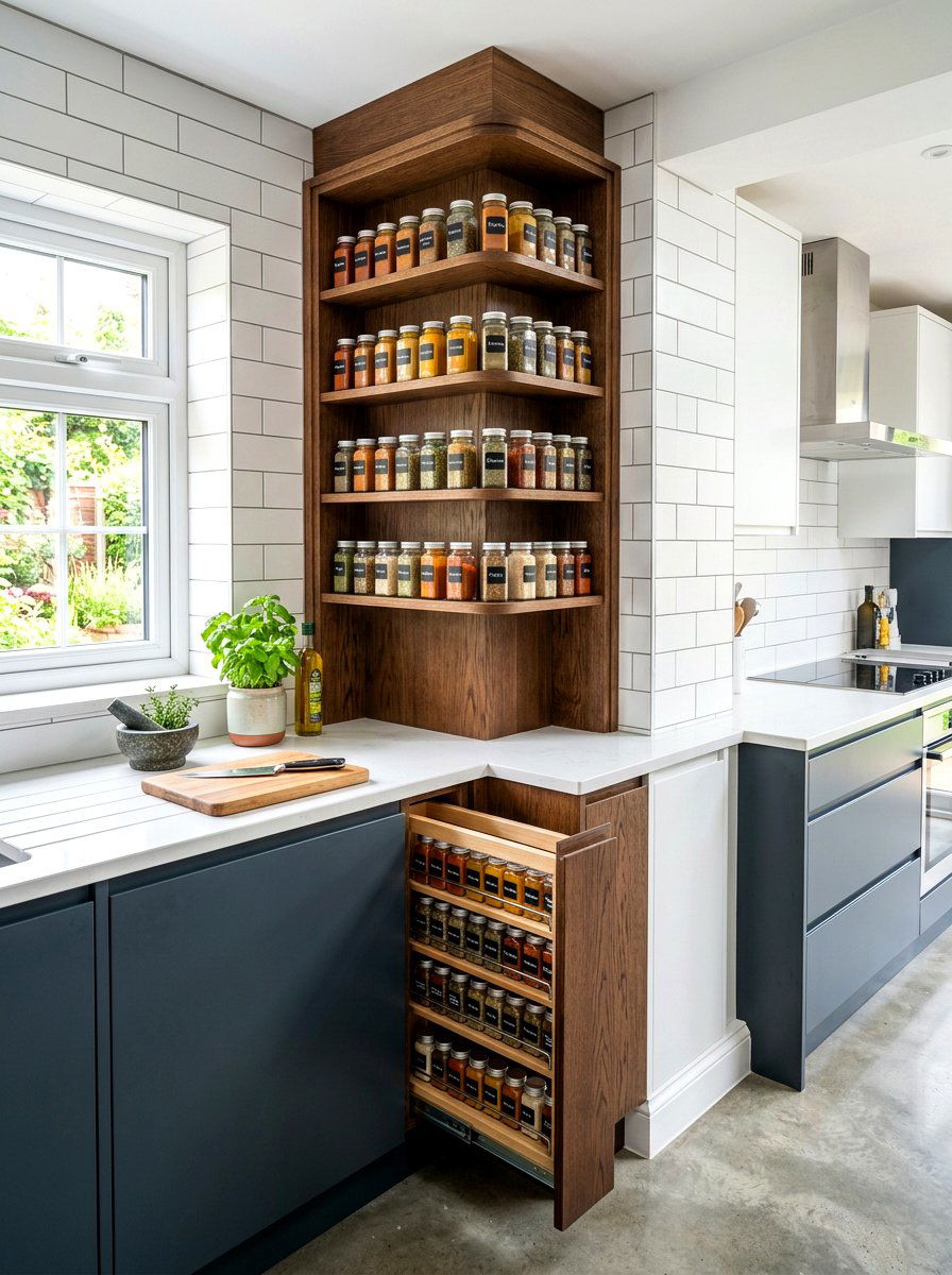 Built In Spice Rack Corner - 30 blind corner cabinet ideas