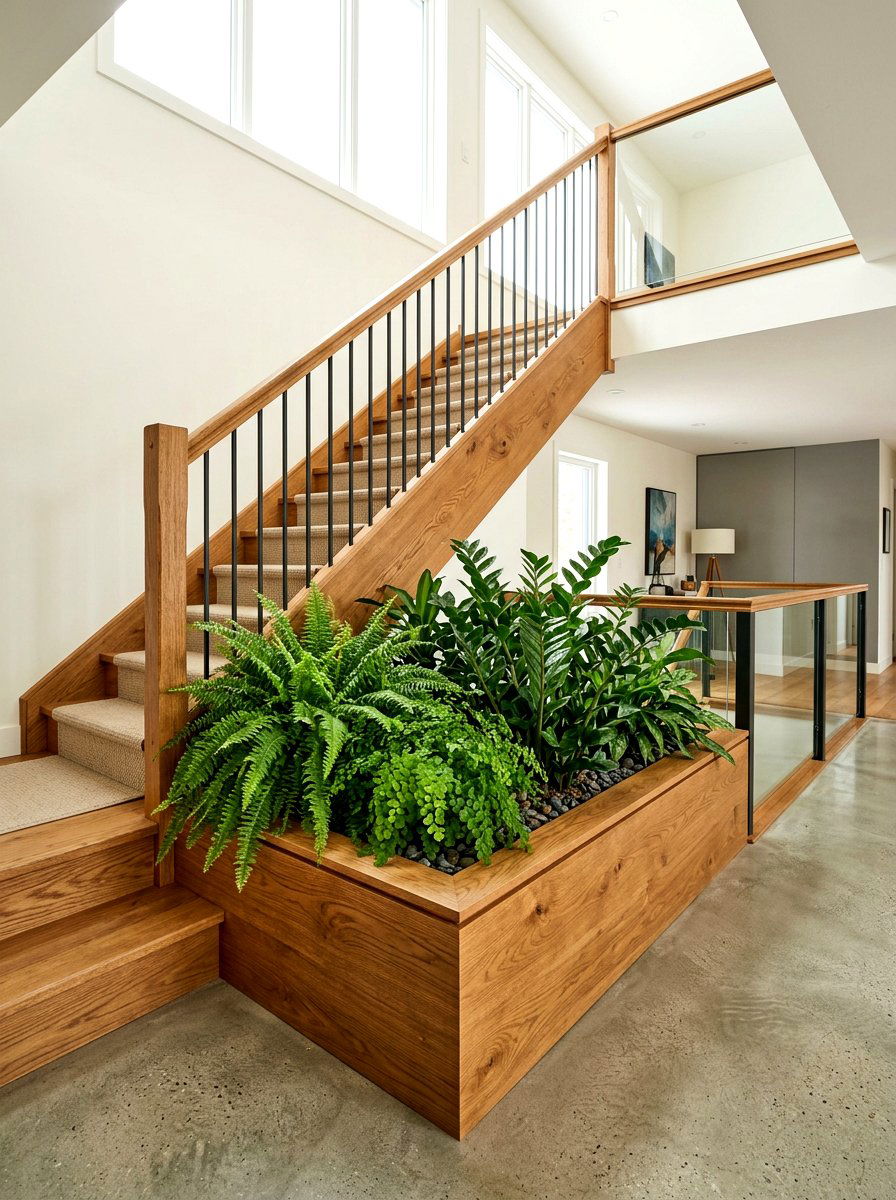 Built In Staircase Planter - 30 stair landing plant nook ideas