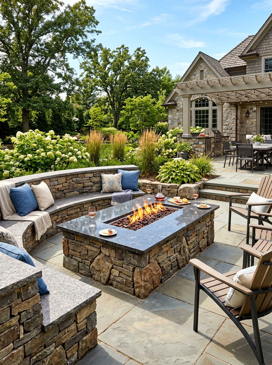 Built In Stone Fire Pit Table - 30 fire pit table ideas
