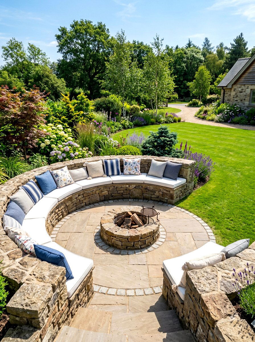 Built In Stone Seating - 30 sunset hosting patio ideas