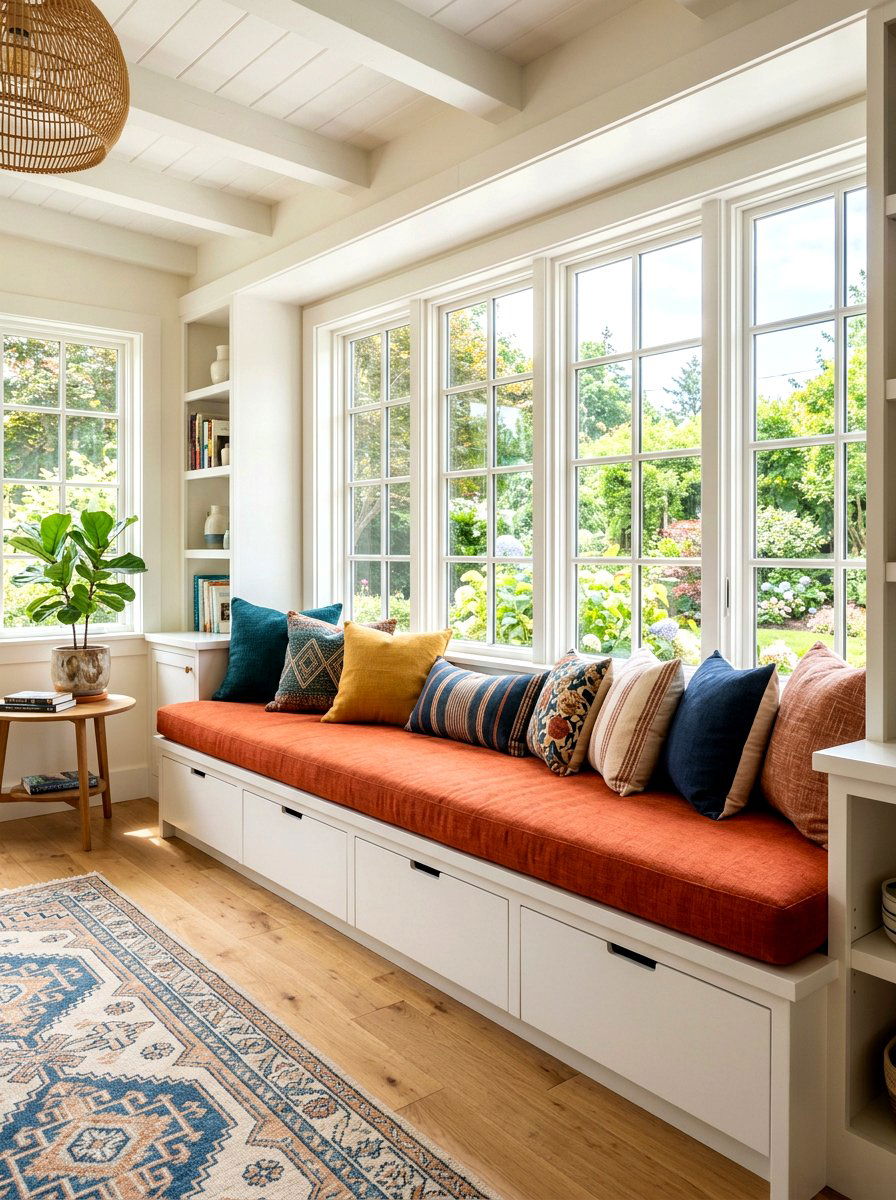 Built In Sunroom Bench - 30 bright sunroom ideas