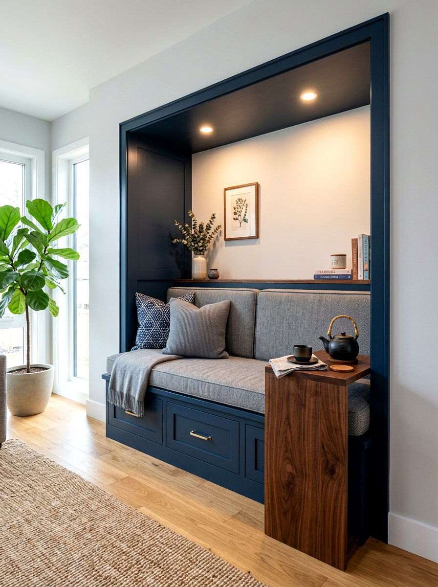 Built In Tea Bench - 30 tea nook ideas