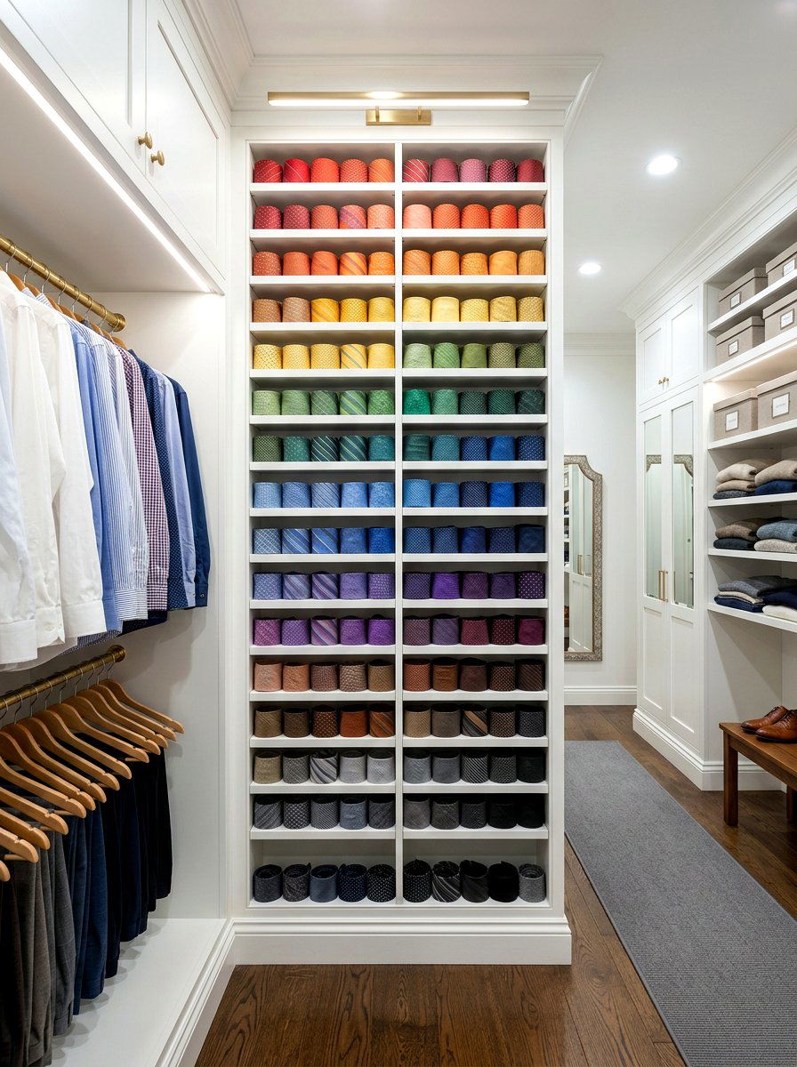 Built In Tie Shelving - 30 tie storage ideas