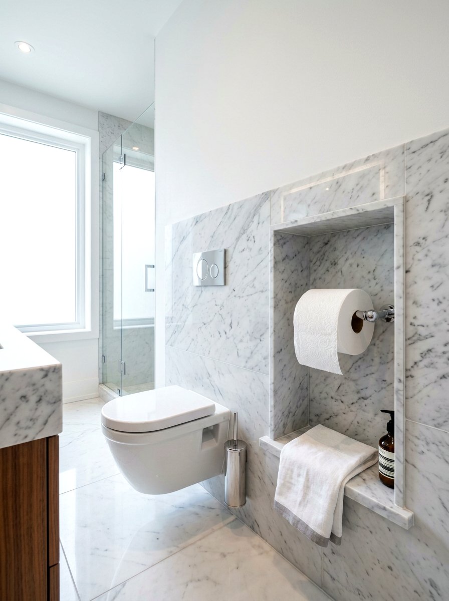 Built In Toilet Paper Niche - 30 built in bathroom storage ideas