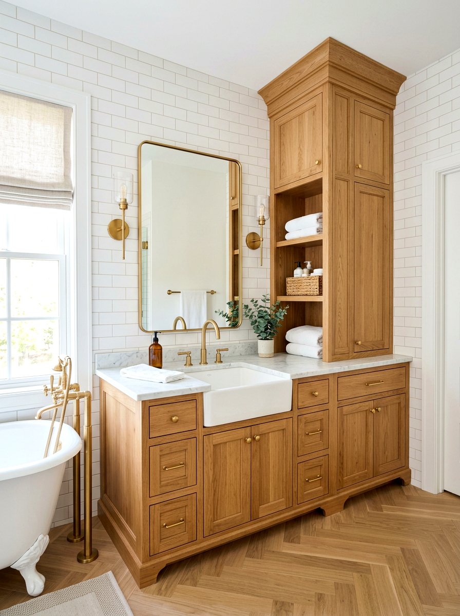 Built In Vanity Tower - 30 built in bathroom storage ideas