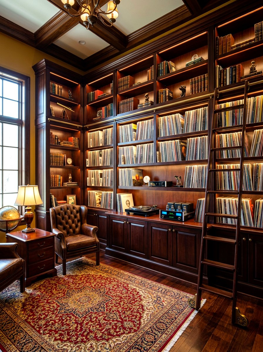 Built In Vinyl Storage - 30 record player corner ideas