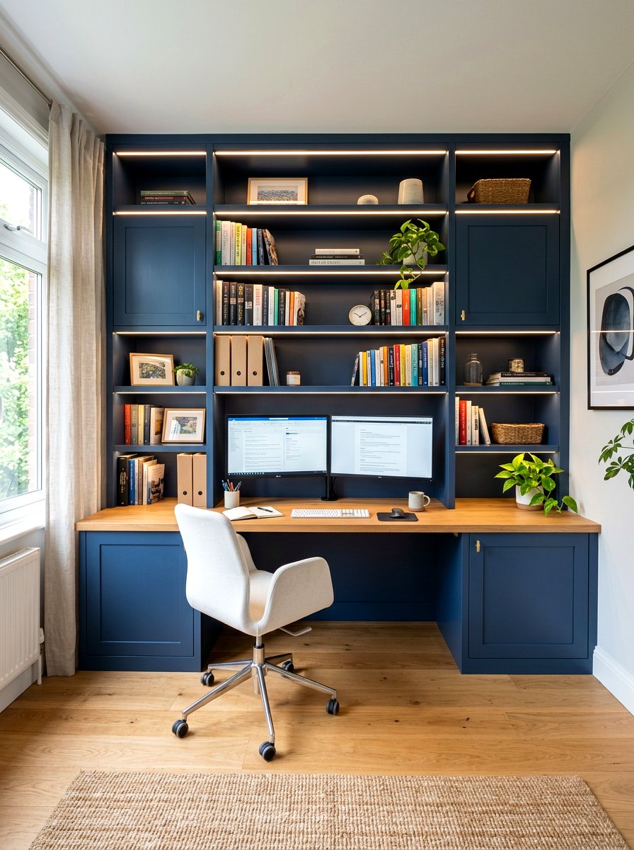 Built In Wall Office - 30 Pinterest home office ideas