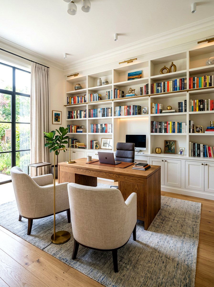 Built In Wall To Wall Bookshelf Office - 30 bookshelf wall office ideas
