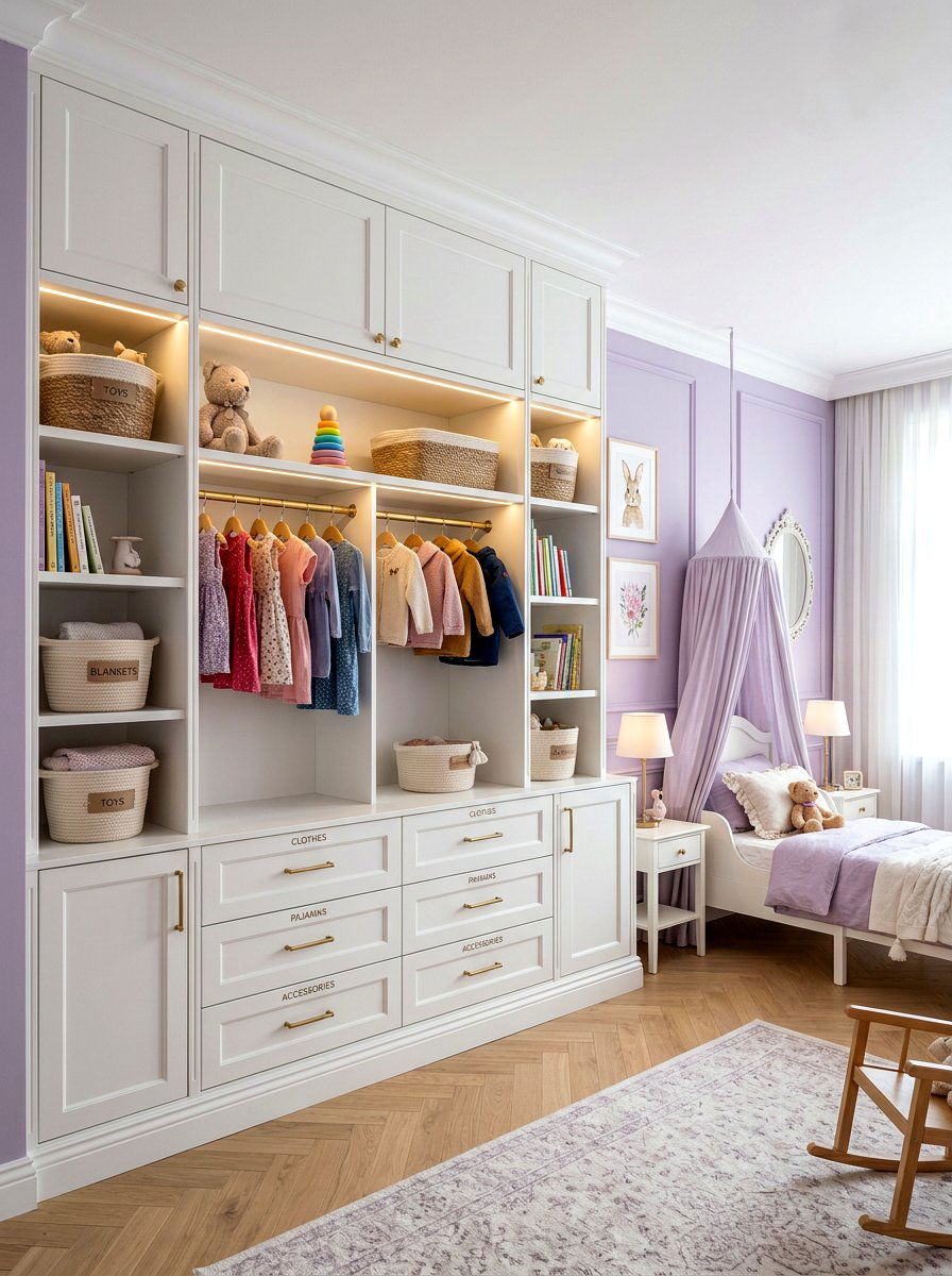 Built In Wardrobe - 30 toddler bedroom storage ideas