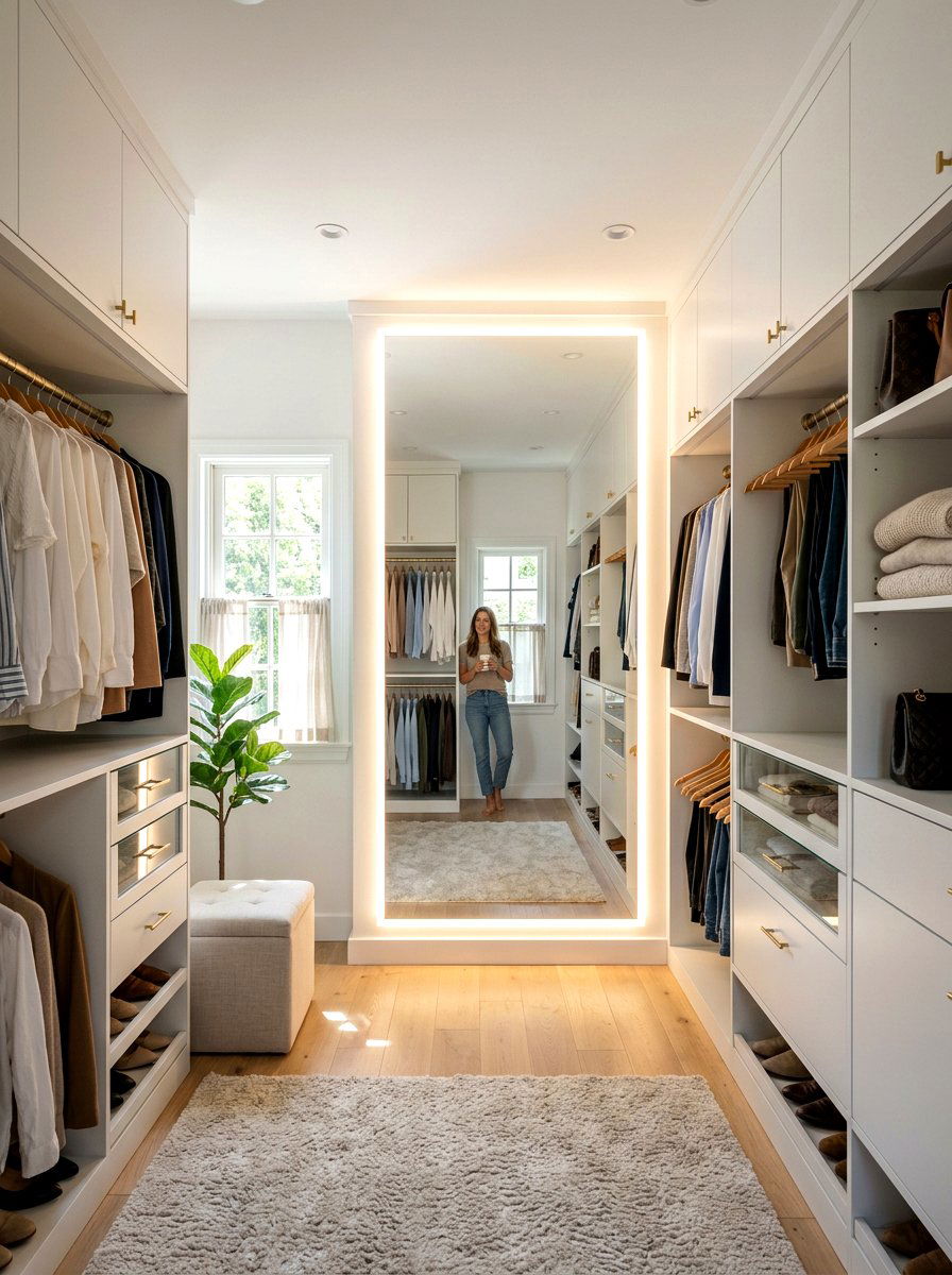 Built In Wardrobe Mirror - 30 dressing room mirror wall ideas