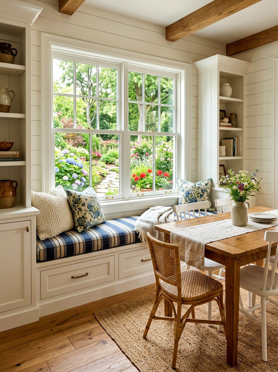 Built In Window Bench - 30 farmhouse dining bench ideas