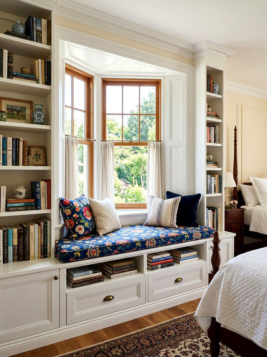 Built In Window Seat - 30 library kids room ideas