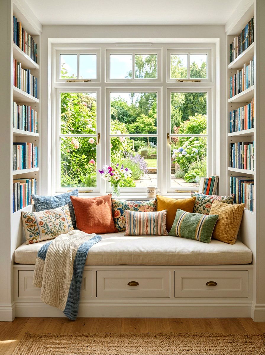 Built In Window Seat - 30 reading den ideas