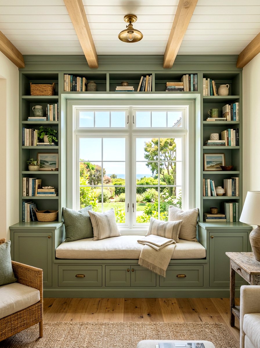 Built In Window Seat - 30 home library wall ideas