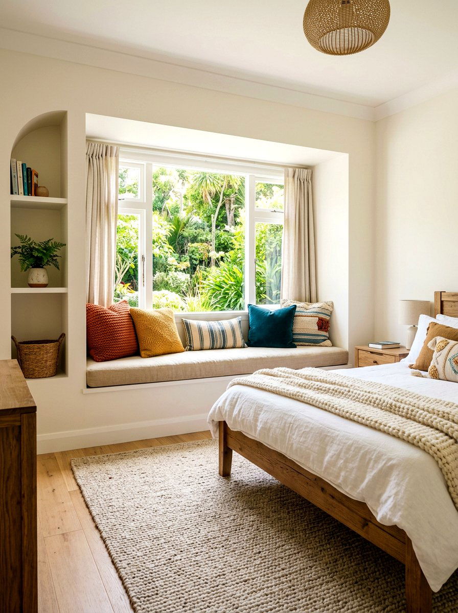 Built In Window Seat - 30 organic modern bedroom ideas