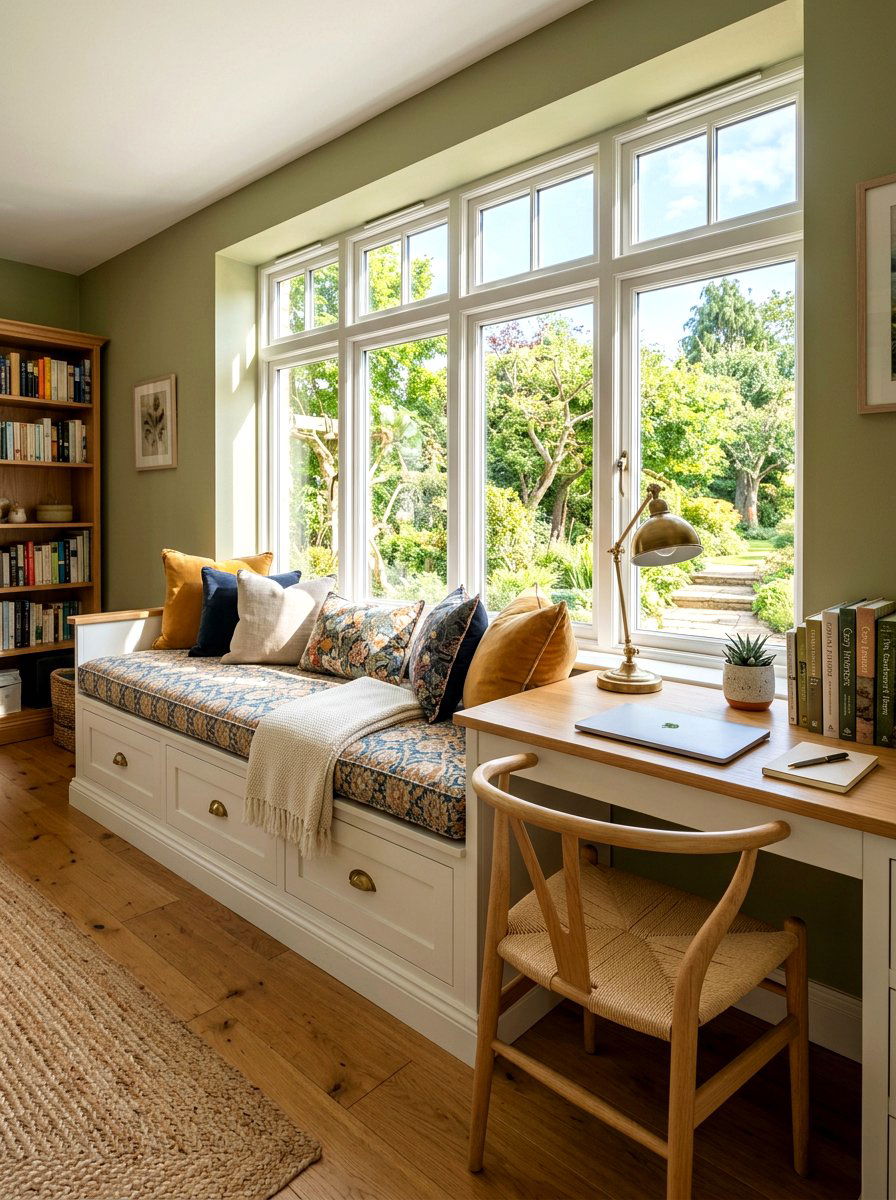 Built In Window Seats - 30 home office storage ideas
