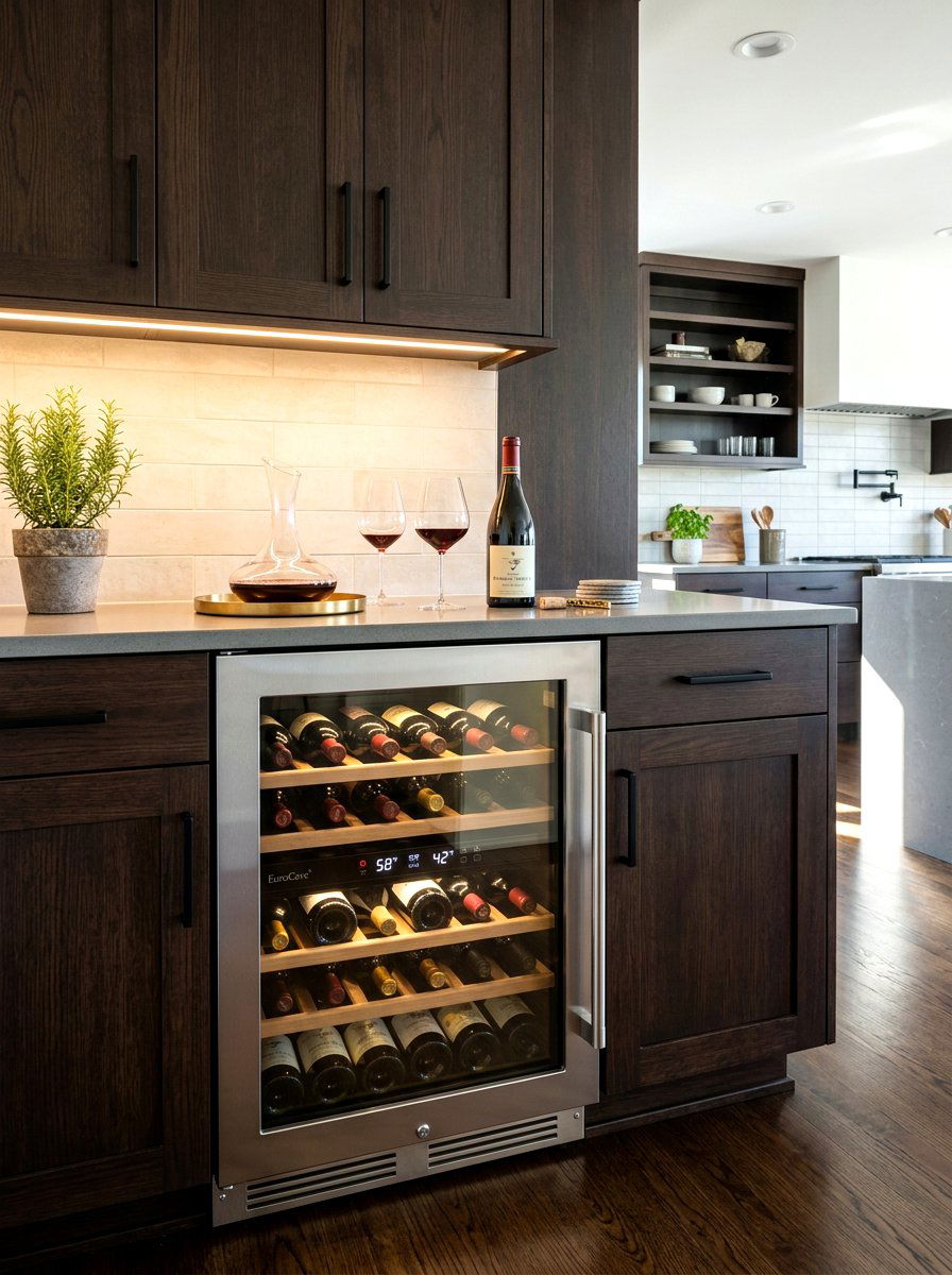 Built In Wine Cooler - 30 beverage pantry ideas aesthetic