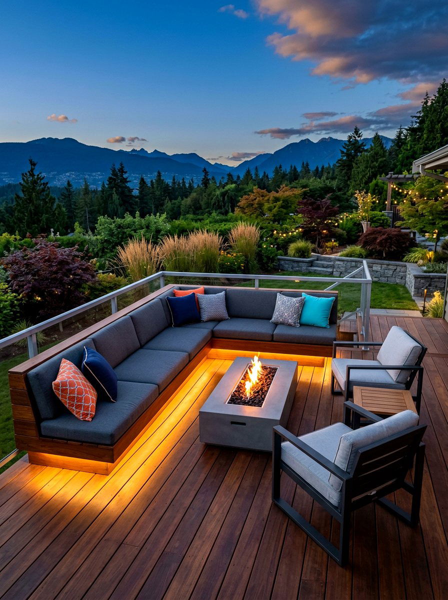 Built in Bench Lighting - 30 deck lighting ideas