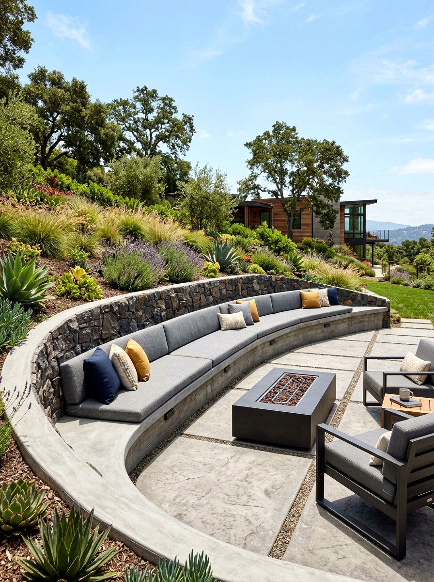 Built in Bench Seating - 30 modern landscaping ideas