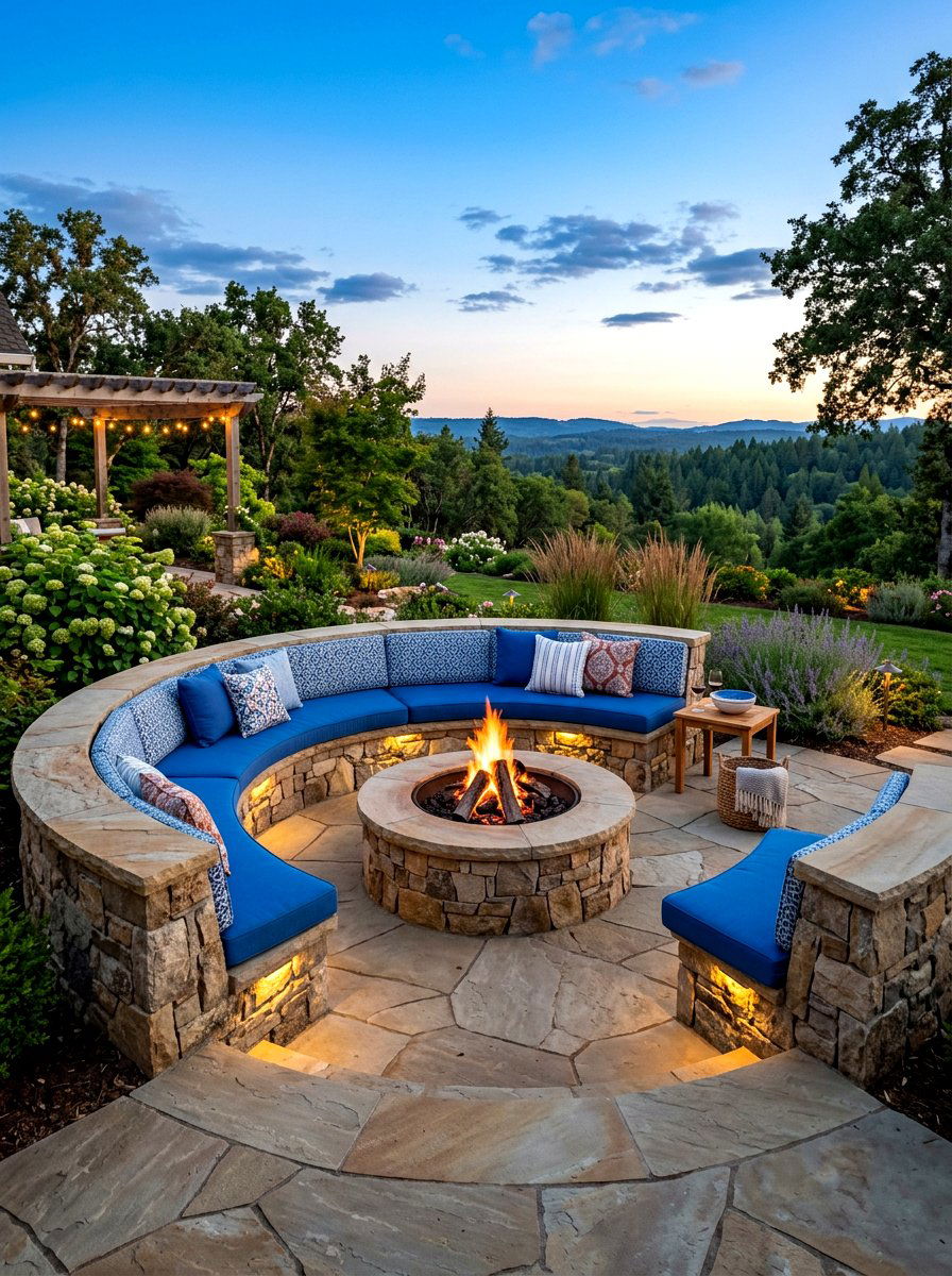 Built in Stone Seating - 30 East Coast patio ideas